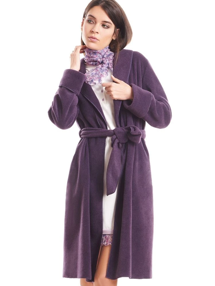 Morgenmantel KUSCHEL FLEECE Pflaume-violett Von Fiori Di Chiara 4 Morgenmantel KUSCHEL FLEECE Pflaume-violett Von Fiori Di Chiara - Image 2