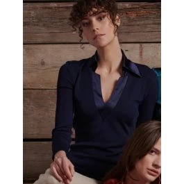 Merino Wolle-Seide KRAGEN-SHIRT Dunkelblau Von Oscalito 3 Merino Wolle-Seide KRAGEN-SHIRT Dunkelblau Von Oscalito