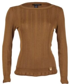 Merinowolle Seide RUNDHALS SHIRT Breite Rippe Von Artimaglia -MAISON LEJABY Verkaufsgeschäft langarm u boot shirt wolle seide 76304 cognac artimaglia