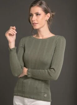 Merinowolle Seide RUNDHALS SHIRT Breite Rippe Von Artimaglia 7 Merinowolle Seide RUNDHALS SHIRT Breite Rippe Von Artimaglia -MAISON LEJABY Verkaufsgeschäft langarm u boot shirt wolle seide 76304 kaki artimaglia 1