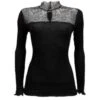 Merinowolle Seide STEHKRAGEN SHIRT Gerippt Von Artimaglia -MAISON LEJABY Verkaufsgeschäft langarmshirt wolle seide 77604 ml schwarz artimaglia