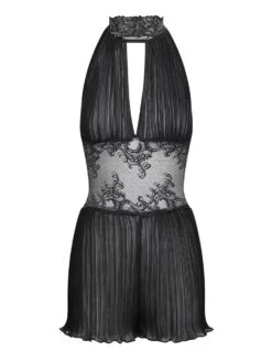 Lingerie Kleid Combishort Mozart Plissee Schwarz Von Cadolle -MAISON LEJABY Verkaufsgeschäft lingerie kleid mozart combishort plisse 4012ch schwarz cadolle