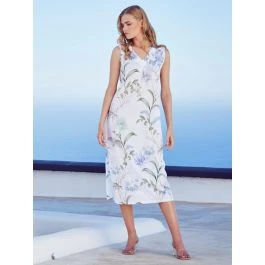 Nachtkleid Baumwolle Jersey IRIS Weiß Blau Von Fürstenberg 3 Nachtkleid Baumwolle Jersey IRIS Weiß Blau Von Fürstenberg
