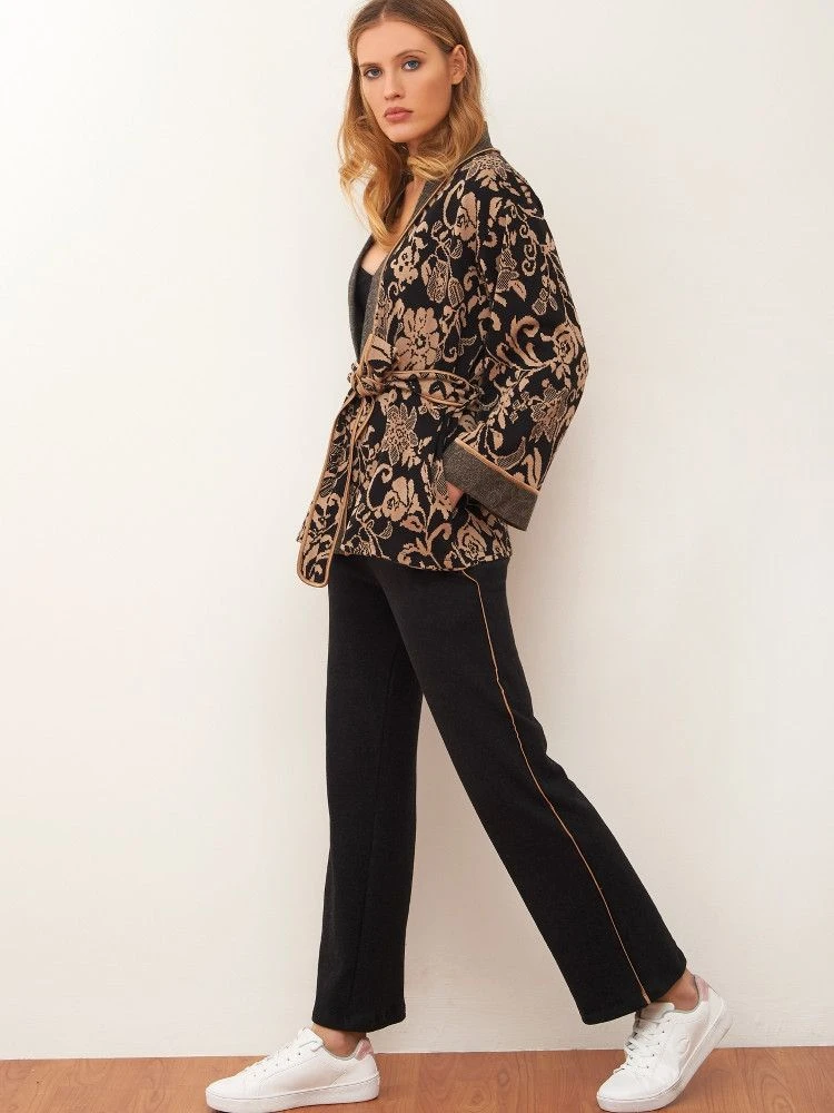 Jacke JACQUARD Schwarz-zimt Von Chiara Fiorini 7 Jacke JACQUARD Schwarz-zimt Von Chiara Fiorini - Image 5