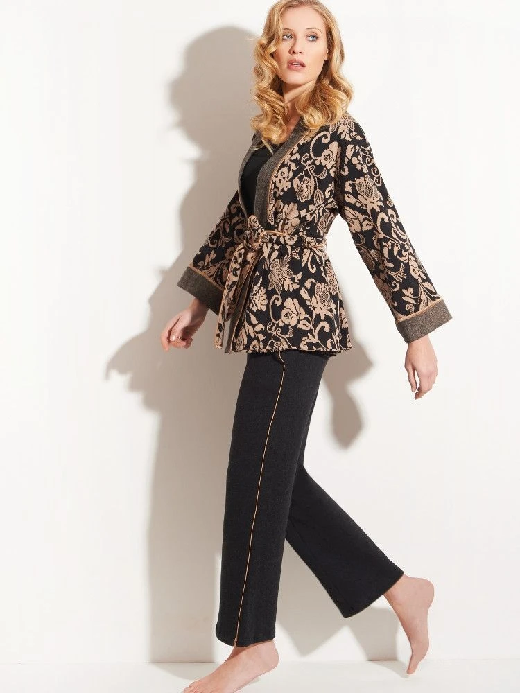 Jacke JACQUARD Schwarz-zimt Von Chiara Fiorini 8 Jacke JACQUARD Schwarz-zimt Von Chiara Fiorini - Image 6