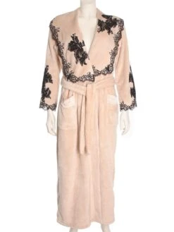 Warmer Hausmantel FREDA Lang Weich Marjolaine -MAISON LEJABY Verkaufsgeschäft marjolaine hausmantel freda fre2202 sand 1