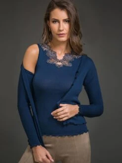 Merinowolle-Seide TOP Gerippt Von Artimaglia 13 Merinowolle-Seide TOP Gerippt Von Artimaglia -MAISON LEJABY Verkaufsgeschäft merino wolle seide gerippt shirt 20505 43804 atlantico artimaglia