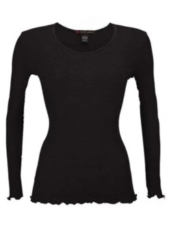 Merinowolle-Seide LANGARM SHIRT Gerippt Von Artimaglia -MAISON LEJABY Verkaufsgeschäft merino wolle seide langarm shirt 43904 schwarz artimaglia
