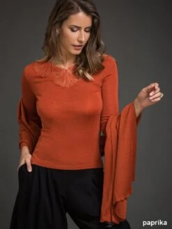 Merinowolle-Seide STOLA Schultertuch Von Artimaglia -MAISON LEJABY Verkaufsgeschäft merino wolle seide stola 25304 28600 paprika artimaglia 2 1 1