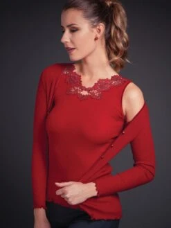 Merinowolle-Seide TOP Gerippt Von Artimaglia 10 Merinowolle-Seide TOP Gerippt Von Artimaglia -MAISON LEJABY Verkaufsgeschäft merino wolle seide top 20505 rot artimaglia