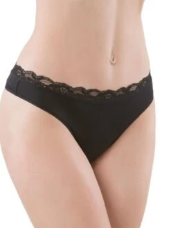 String Microfaser Spitze JALÙ Von Cotton Club Rubino -MAISON LEJABY Verkaufsgeschäft microfaser spitze string 7gi jalu schwarz cotton club dessous 2