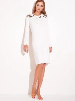 Modal Nachthemd CREMA Wollweiß Von Chiara Fiorini -MAISON LEJABY Verkaufsgeschäft modal nachthemd g0625 ivory chiara fiorini 2 1