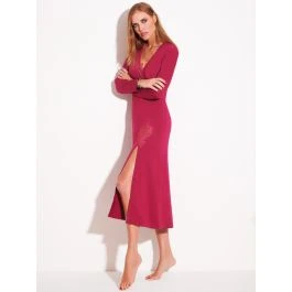 Modal Langarm Nachtkleid LAMPONE Himbeer-rot Von Chiara Fiorini 3 Modal Langarm Nachtkleid LAMPONE Himbeer-rot Von Chiara Fiorini