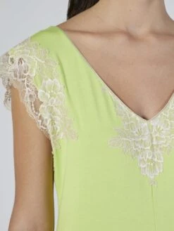 Modal Neglige Mit Spitze Lang KIWI Grün Von Verdiani -MAISON LEJABY Verkaufsgeschäft modal nachtkleid lang apfel gruen 4509 verdiani 3