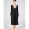 Modal Langarm Nachtkleid Wadenlang Schwarz-rosa Von Verdiani -MAISON LEJABY Verkaufsgeschäft modal nachtkleid lang schwarz 4607 verdiani donna 1