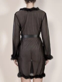 Morgenmantel Mit Federn MARILYN Schwarz Von Escora -MAISON LEJABY Verkaufsgeschäft morgenmantel federn marilyn schwarz 1622 e241 escora 6