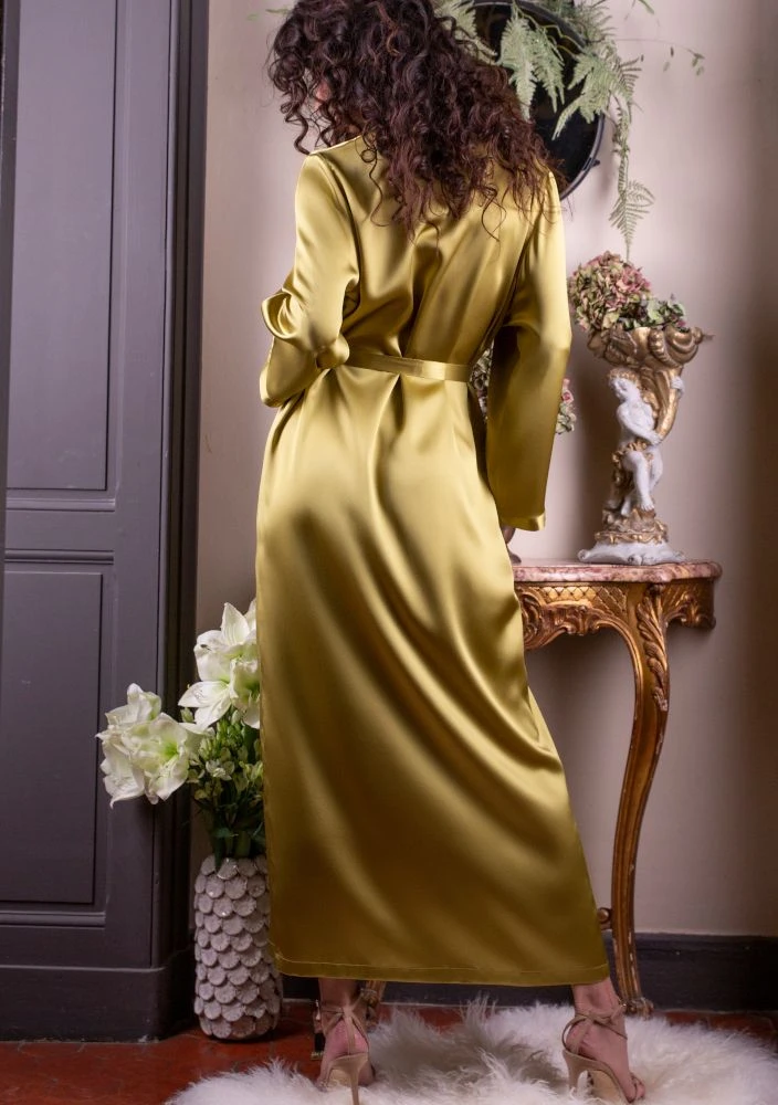 100% Seide Morgenmantel Lang LAURIAN Marjolaine 9 100% Seide Morgenmantel Lang LAURIAN Marjolaine - Image 7