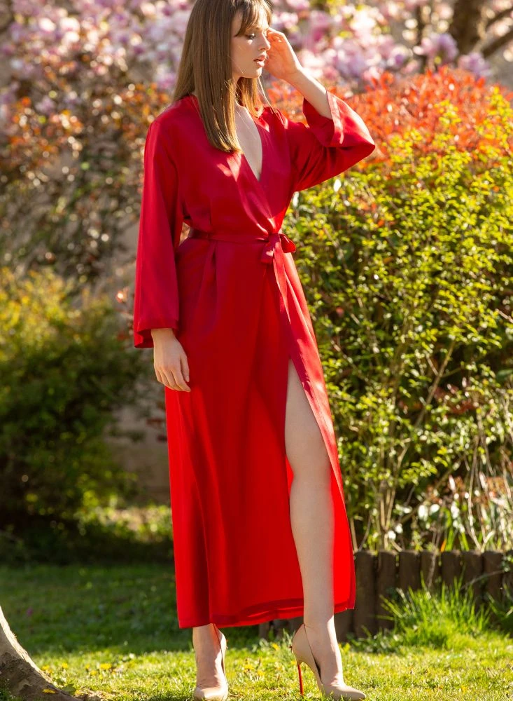 100% Seide Morgenmantel Lang LAURIAN Marjolaine 20 100% Seide Morgenmantel Lang LAURIAN Marjolaine - Image 18