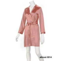 100% Seide Morgenmantel SOIE LASER Von Marjolaine -MAISON LEJABY Verkaufsgeschäft morgenmantel seide laser altrose marjolaine 2 1 1