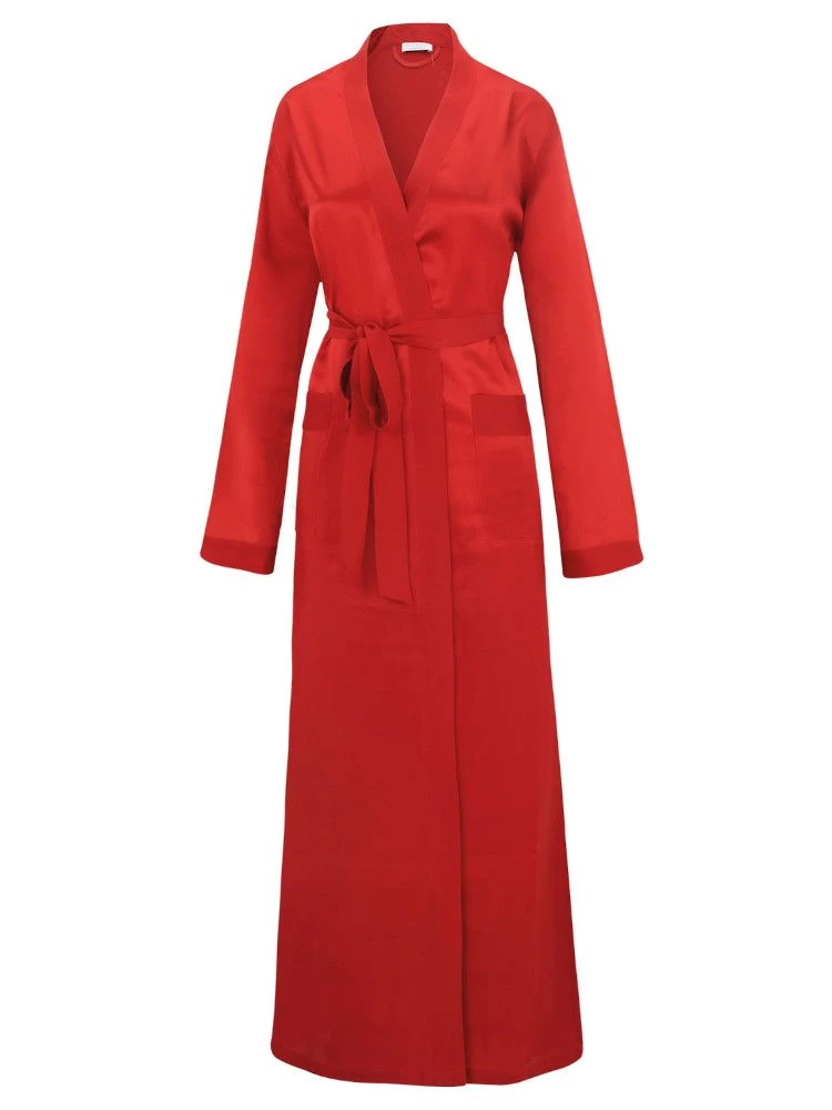 100% Seide Morgenmantel Lang KLASSIK SATIN Von Eva B. Bitzer 9 100% Seide Morgenmantel Lang KLASSIK SATIN Von Eva B. Bitzer - Image 7