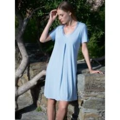 Modal Nachthemd SUMMER CIELO No. 2 Himmelblau Von Chiara Fiorini