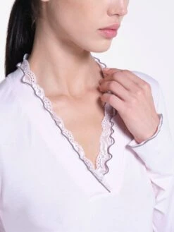 Modal Sleepshirt WKND No. 11 Knielang Zartrosa Von Verdiani -MAISON LEJABY Verkaufsgeschäft nachthemd modal angel 3811 weekend verdiani 3