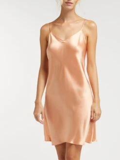 100% Seide Nachthemd CAROLINE Klassisch Von Vivis -MAISON LEJABY Verkaufsgeschäft nachthemd seide caroline v00003 salmone vivis 1 1 1