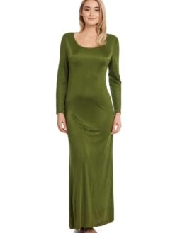 Langarm Seidennachthemd ADELE Wirkseide Von Gattina -MAISON LEJABY Verkaufsgeschäft nachtkleid langarm wirkseide moosgruen 390048 gattina 1 1