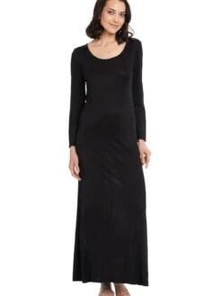 Langarm Seidennachthemd ADELE Uni Von Gattina -MAISON LEJABY Verkaufsgeschäft nachtkleid langarm wirkseide schwarz 390048 gattina 1