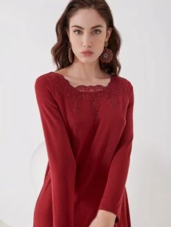 Modal Nachtkleid GRACE Von Ritratti -MAISON LEJABY Verkaufsgeschäft nachtkleid modal grace 72907 bordeaux ritratti 3