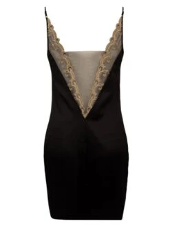 Seidennegligé DEESSE EN GLAM Von Lise Charmel -MAISON LEJABY Verkaufsgeschäft neglig seide alh1215 schwarz gold deesse en glam lise charmel 2