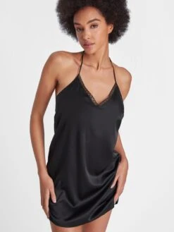 Kurzes Negligé SILK DESIRE Von Aubade -MAISON LEJABY Verkaufsgeschäft neglige kurz seide rj40 schwarz silk desire aubade 4 1