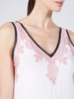 Modal Neglige Mit Spitze Lang ANGEL Zart-rosé Von Verdiani -MAISON LEJABY Verkaufsgeschäft neglige modal lang weiss 4605 verdiani donna