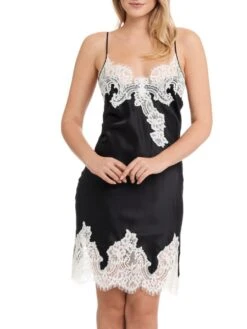 Seide Neglige MAILIN Mit Spitze Von GATTINA 16 Seide Neglige MAILIN Mit Spitze Von GATTINA -MAISON LEJABY Verkaufsgeschäft neglige seide 393303 schwarz weiss gattina 2