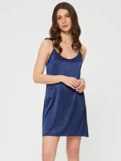 Seide Unterkleid SETA No. 4 Von Chiara Fiorini -MAISON LEJABY Verkaufsgeschäft neglige seide dunkelblau gc188 chiara fiorini