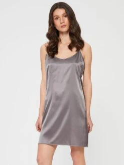 Seide Unterkleid SETA No. 4 Von Chiara Fiorini -MAISON LEJABY Verkaufsgeschäft neglige seide dunkelgrau gc188 chiara fiorini