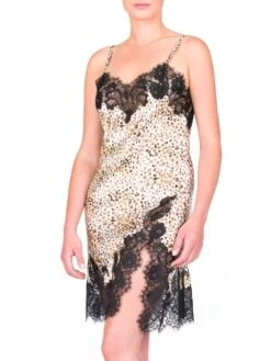 100% Seide Negligé ST. ELM Von Gattina -MAISON LEJABY Verkaufsgeschäft neglige seide st elm 50221 leopard gattina 1