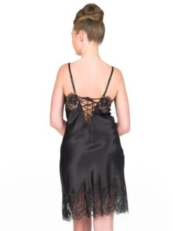 100% Seide Negligé ST. ELM Von Gattina -MAISON LEJABY Verkaufsgeschäft neglige seide st elm 50221 schwarz gattina 2 1