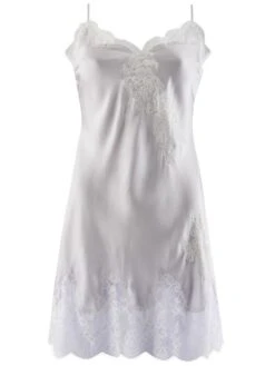 100% Seide Negligé SOIE D´AMOUR Von Aubade -MAISON LEJABY Verkaufsgeschäft negligee seide silber ms40 soie d amour aubade