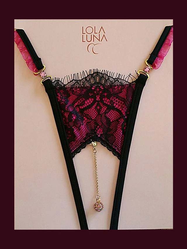 Lola Luna Ouvert String SCARLETT OPEN FUCHSIA Schwarz-pink 4 Lola Luna Ouvert String SCARLETT OPEN FUCHSIA Schwarz-pink - Image 2