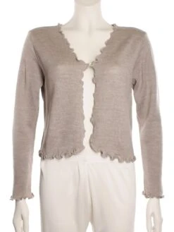 Cardigan ORCHIDEA Merino Von Paolucci -MAISON LEJABY Verkaufsgeschäft paolucci cardigan orchidea taupe 1