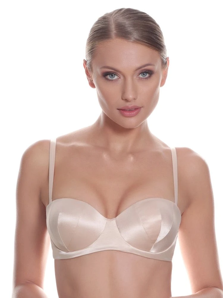 Satin Balconette Push-Up BH Gold-creme Von Prelude Milano 4 Satin Balconette Push-Up BH Gold-creme Von Prelude Milano - Image 2