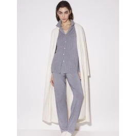 Modal Pyjama NADELSTREIFEN In Jeansblau Von Chiara Fiorini 3 Modal Pyjama NADELSTREIFEN In Jeansblau Von Chiara Fiorini
