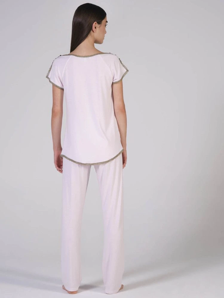 Modal Kurzarm-Schlafanzug WKND No. 9 Puderrosé Von Verdiani 6 Modal Kurzarm-Schlafanzug WKND No. 9 Puderrosé Von Verdiani - Image 4