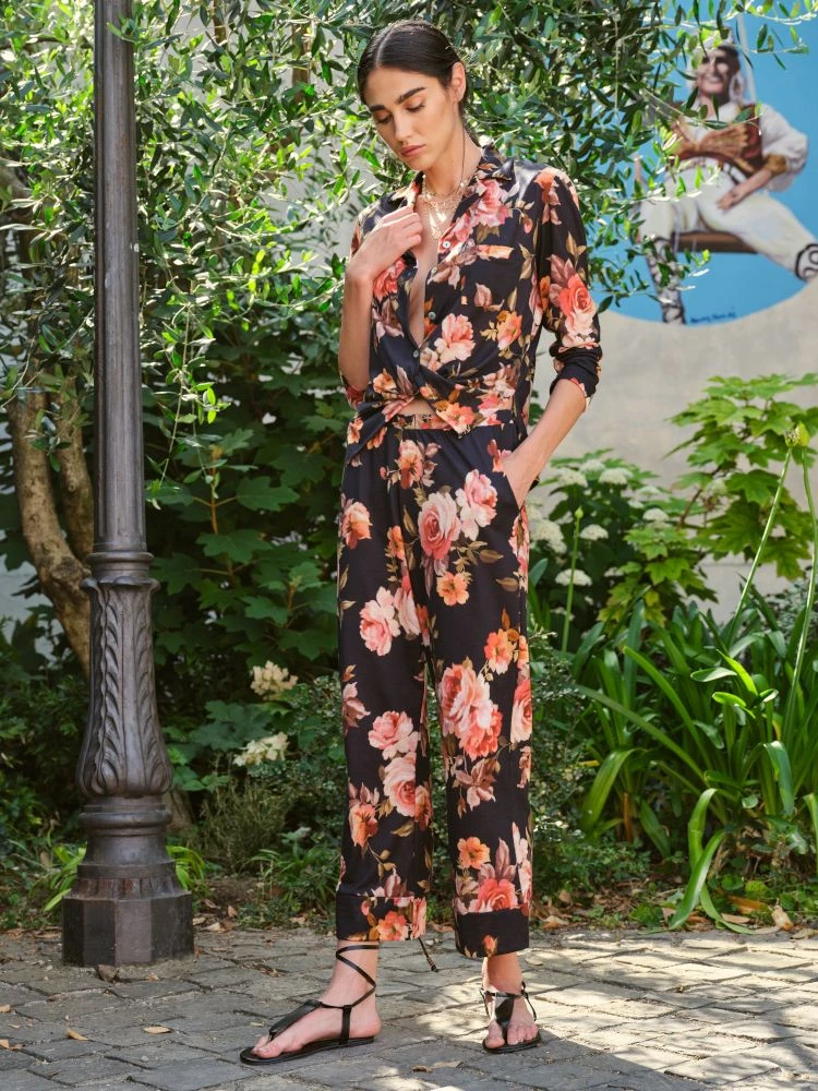 Baumwolle Strandanzug FLOR Schwarz Apricot Von Fiori Di Chiara 3 Baumwolle Strandanzug FLOR Schwarz Apricot Von Fiori Di Chiara - Image 2