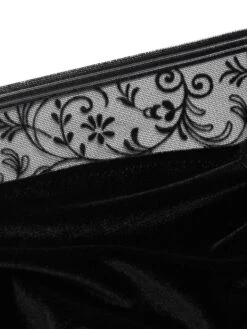 Langarm Samt-Body FLOQUI Schwarz Von Cadolle -MAISON LEJABY Verkaufsgeschäft samt body velours floqui noir 4086dj cadolle 1