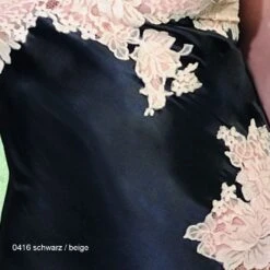 100% Seide Seidentop RARE Calais Spitze Marjolaine -MAISON LEJABY Verkaufsgeschäft seide 0416 schwarz beige marjolaine 2