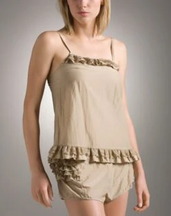 Shorts ANGEL FLIRT Suite B -MAISON LEJABY Verkaufsgeschäft seide batist camisole shorts khaki angel flirt suiteb