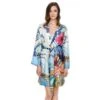 Seide-Baumwolle Kimono LIV Weiß Bunt Von Gattina -MAISON LEJABY Verkaufsgeschäft seide baumwolle morgenmantel blumen 391597 bunt gattina 1