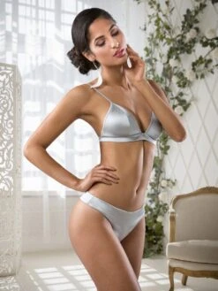 Seta Superior Stretchseide Triangel-BH REGALE Glatt Cotton Club -MAISON LEJABY Verkaufsgeschäft seide bh regale string vitale prode silber seta superior cotton club 1 1 1